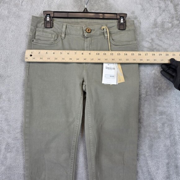 Zara Z1975 Basic Jeans Womens 4 Olive Green Mid Rise Skinny Fit Stretch Denim - Picture 8 of 14